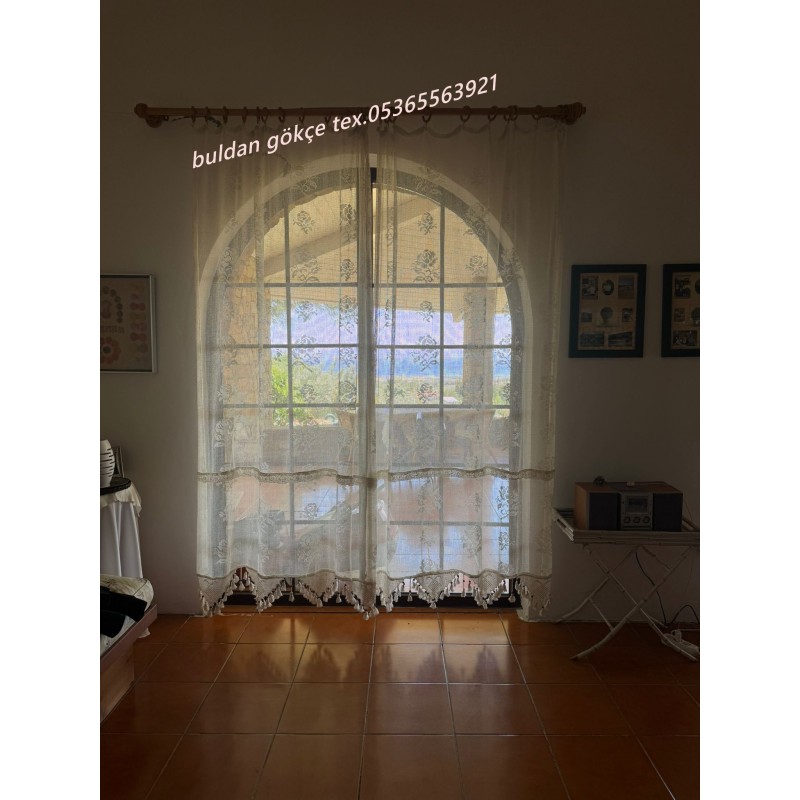 gül desen buldan perde özel üretim