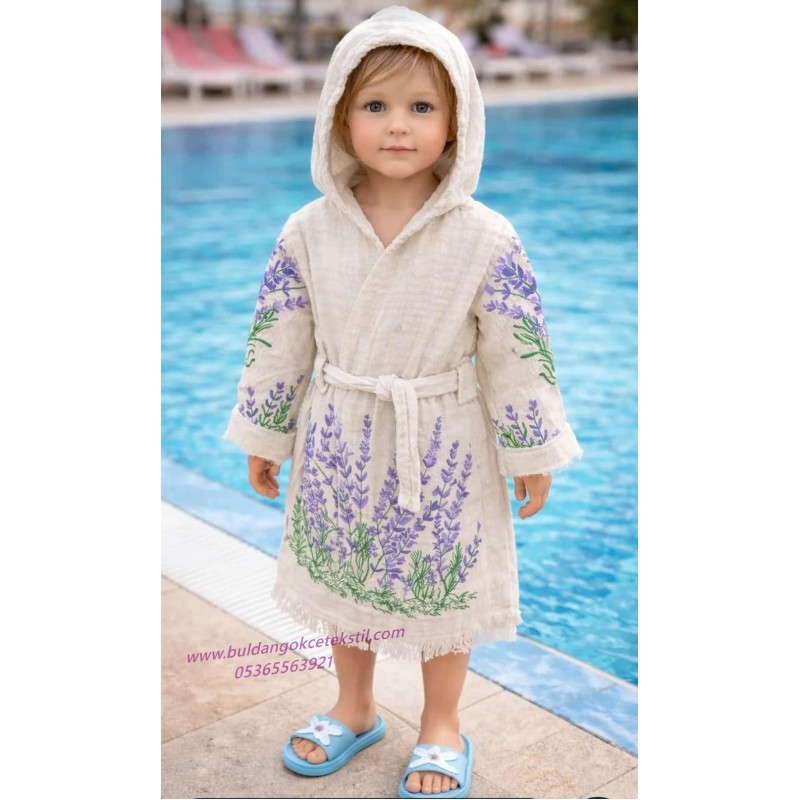müslin çocuk bornoz 1